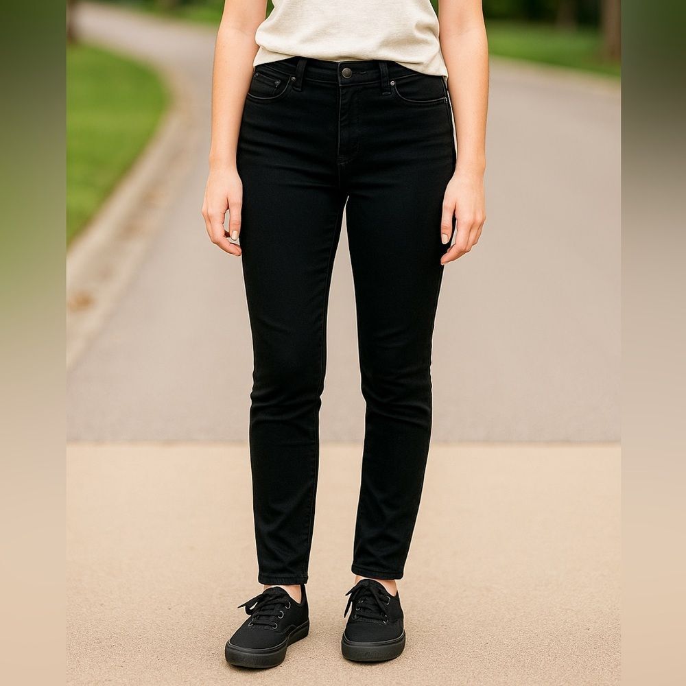 Blue Spice Black Skinny Jeans Juniors 7 High Rise Stretch Denim 28.5” Inseam